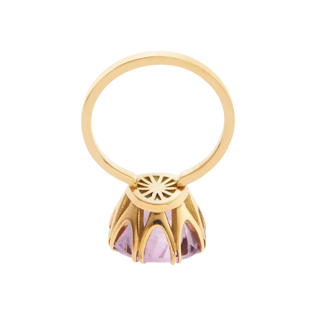 Solitaire Crown Ring Pink Amethyst - Crown - Ileana Makri