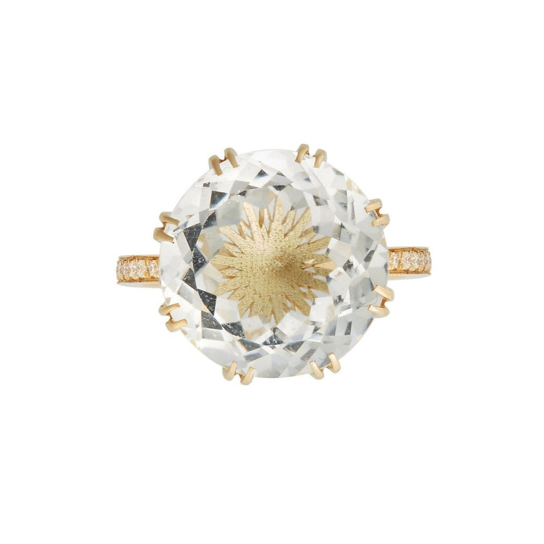 Solitaire Crown Ring White Topaz - Crown - Ileana Makri