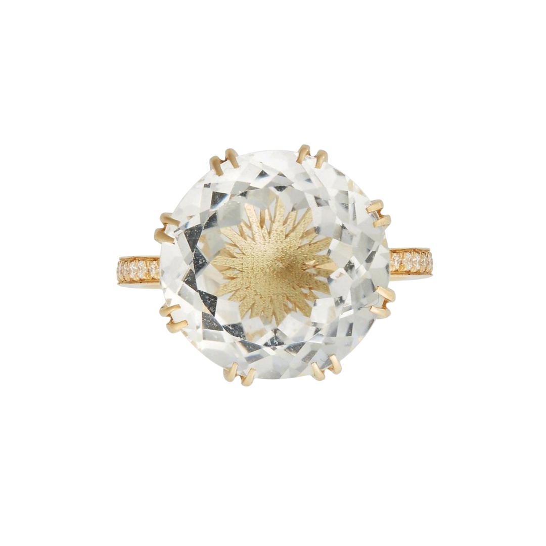 Solitaire Crown Ring White Topaz - Crown - Ileana Makri