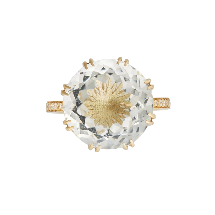 Solitaire Crown Ring White Topaz - Crown - Ileana Makri