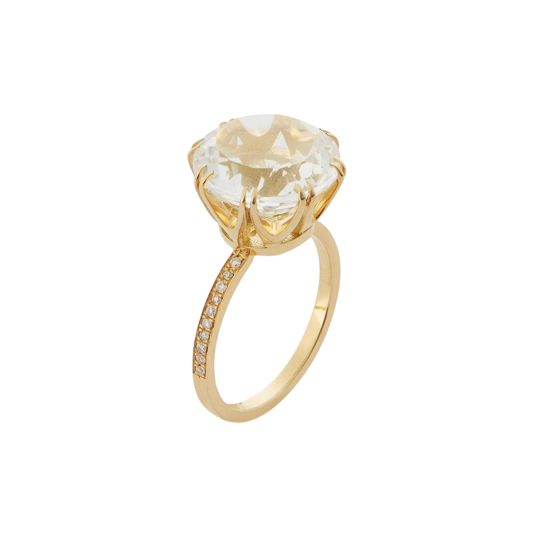 Solitaire Crown Ring White Topaz - Crown - Ileana Makri