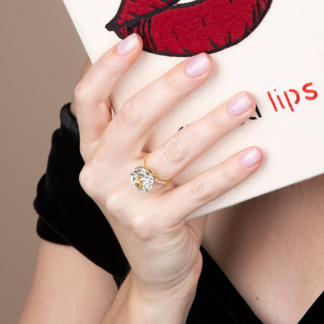 Solitaire Crown Ring White Topaz - Crown - Ileana Makri