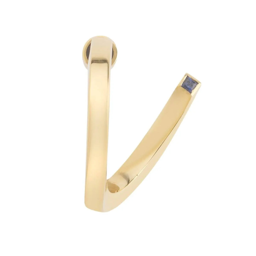 Square Pipe Twist Hoops Br-Yp-Bs - Eye M Minimal - Ileana Makri store