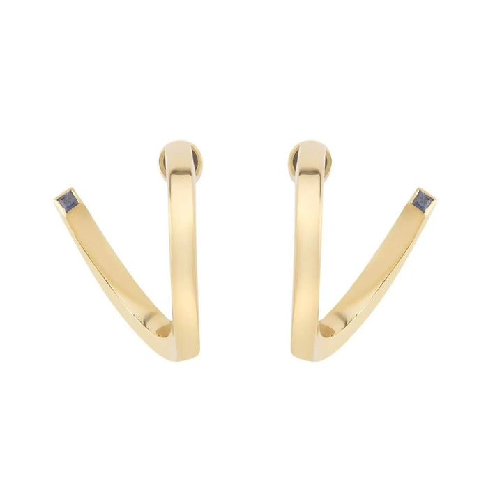 Square Pipe Twist Hoops Br - Yp - Bs - Eye M Minimal - Ileana Makri