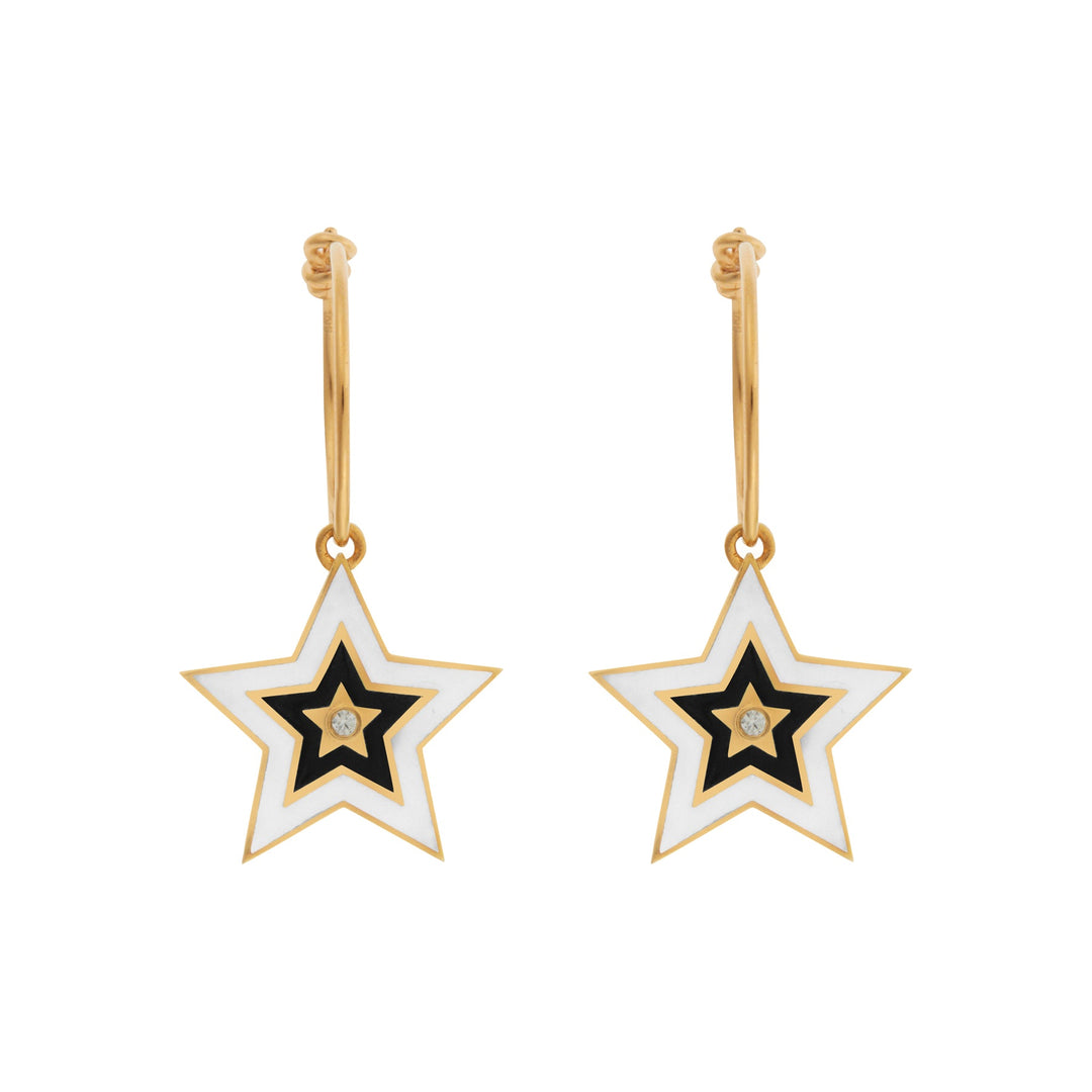 Star Burst Hoops White - Eye M Neon Rocks - Ileana Makri