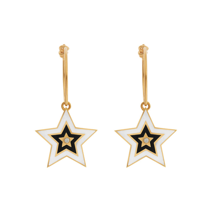 Star Burst Hoops White - Eye M Neon Rocks - Ileana Makri