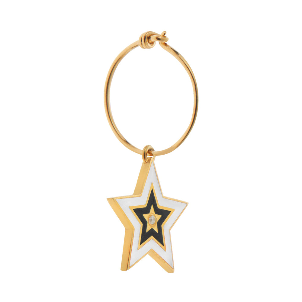 Star Burst Hoops White - Eye M Neon Rocks - Ileana Makri