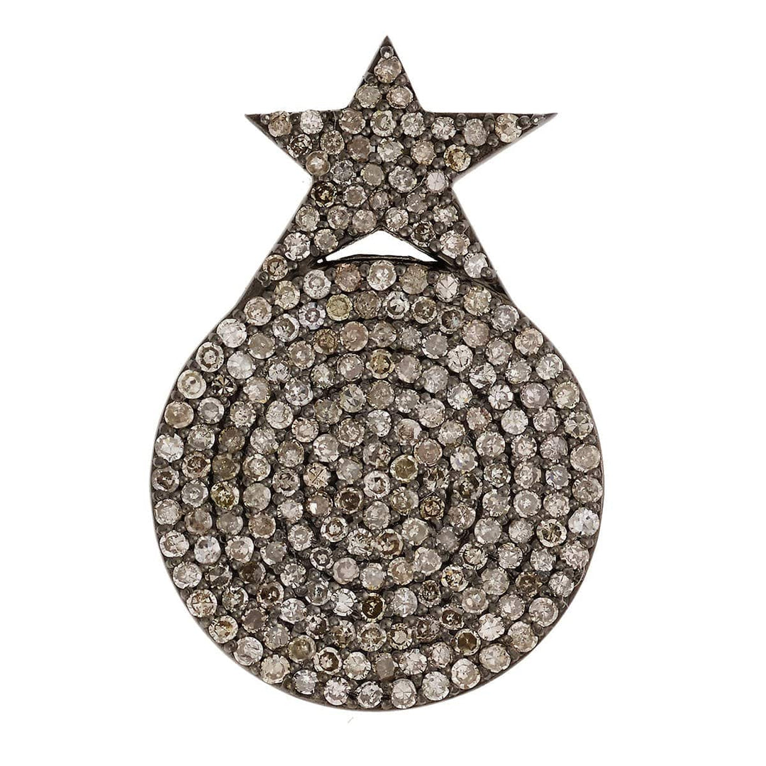 Star Disc Earrings - Silver & Smoke - Ileana Makri