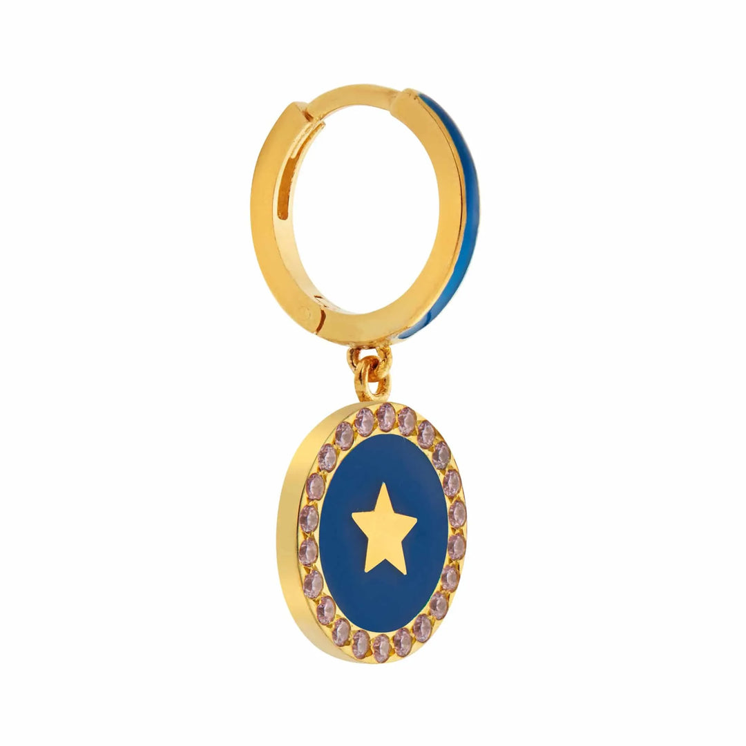 Star Enamel Hoops Blue Pink - Eye M Neon Rocks - Ileana Makri store