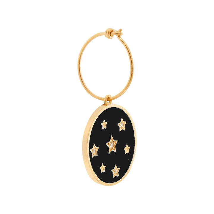 Stardust Hoops Black Enamel - Eye M Core - Ileana Makri store