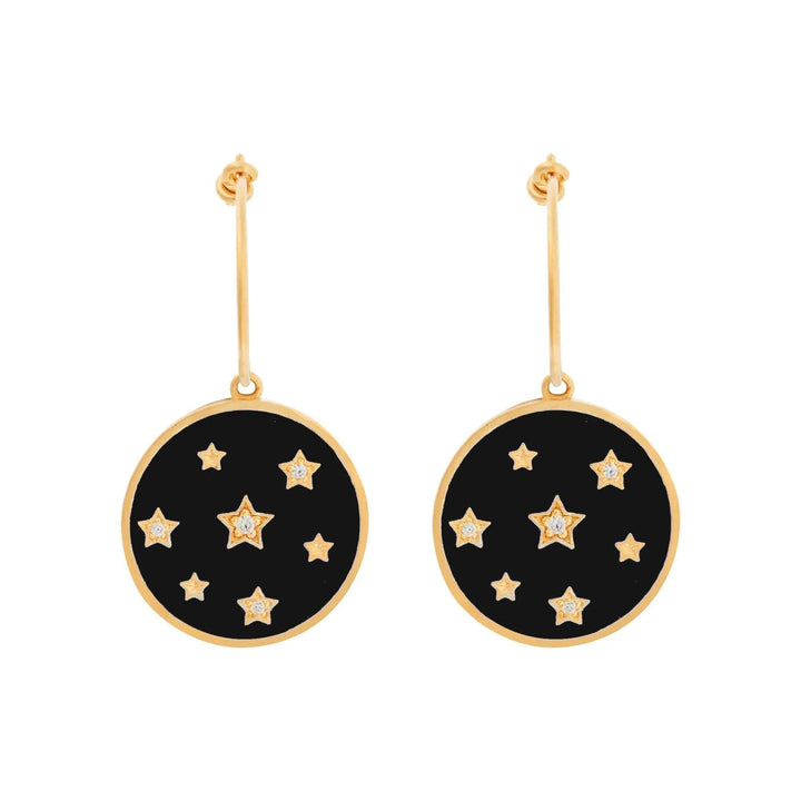 Stardust Hoops Black Enamel - Eye M Core - Ileana Makri