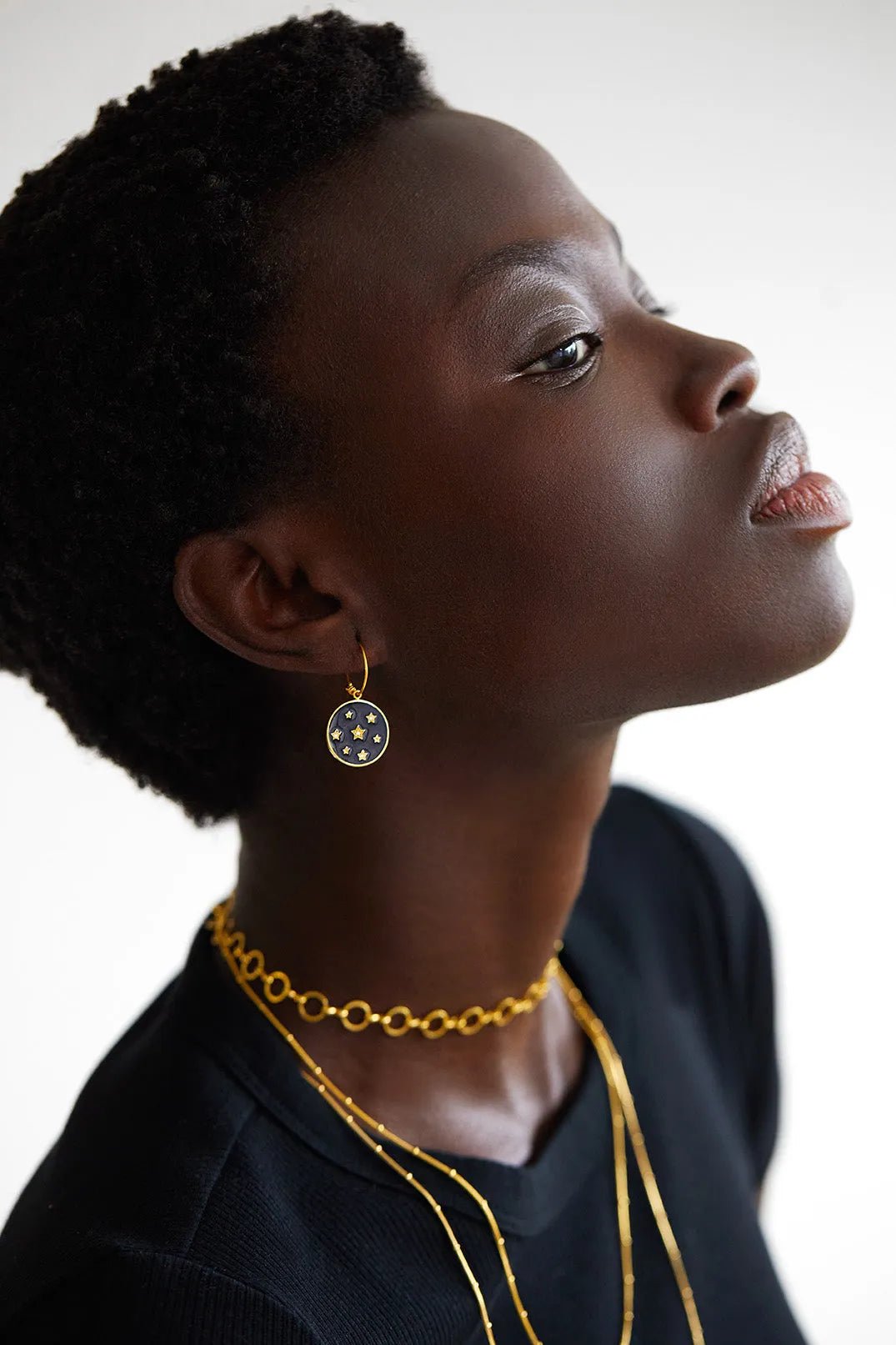 Stardust Hoops Black Enamel - Eye M Core - Ileana Makri