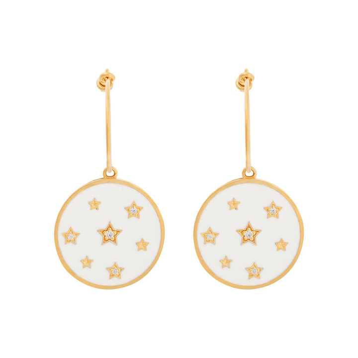 Stardust Hoops White Enamel - Eye M Core - Ileana Makri store