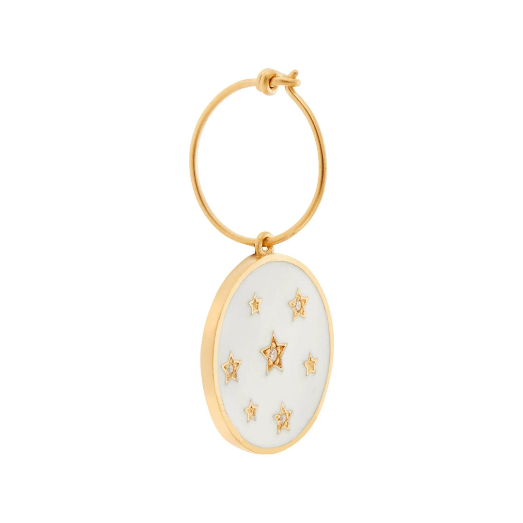 Stardust Hoops White Enamel - Eye M Core - Ileana Makri store