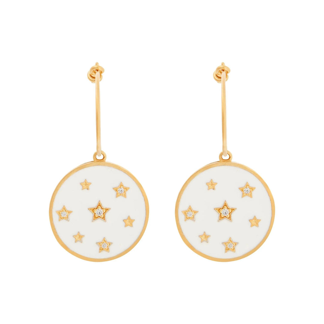 Stardust Hoops White Enamel - Eye M Core - Ileana Makri