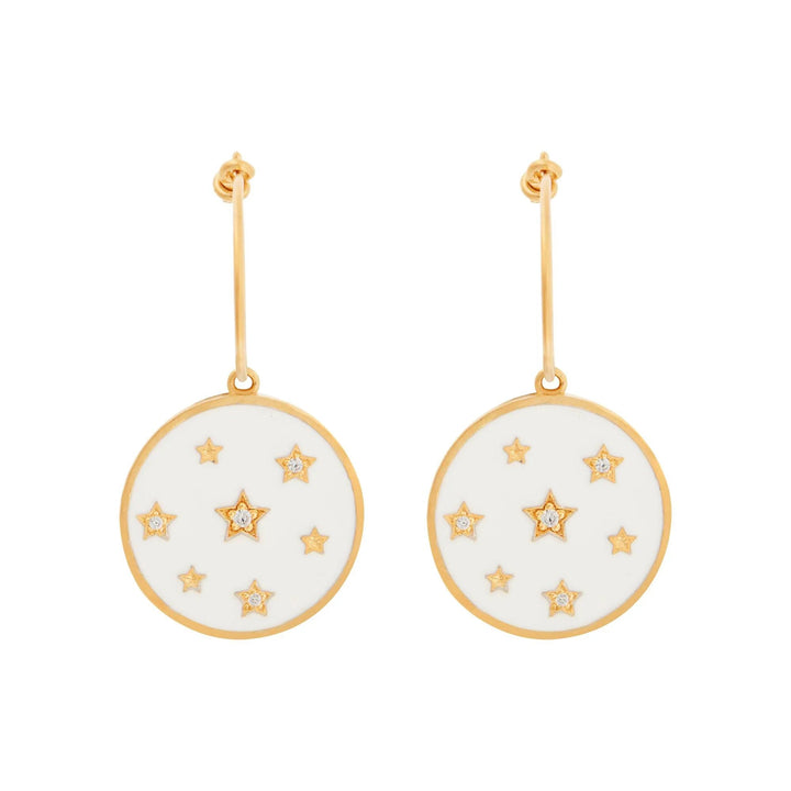 Stardust Hoops White Enamel - Eye M Core - Ileana Makri