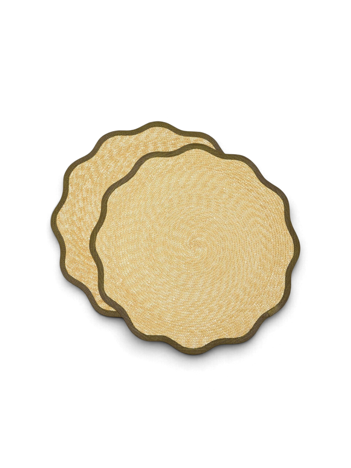 Straw Cloud Olive Placemats (Set of 2) - La Double J Home - Ileana Makri