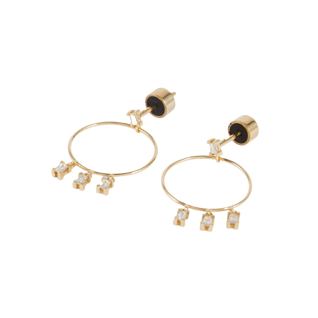 Stud Hoop Baguette D - S - Baguette - Ileana Makri