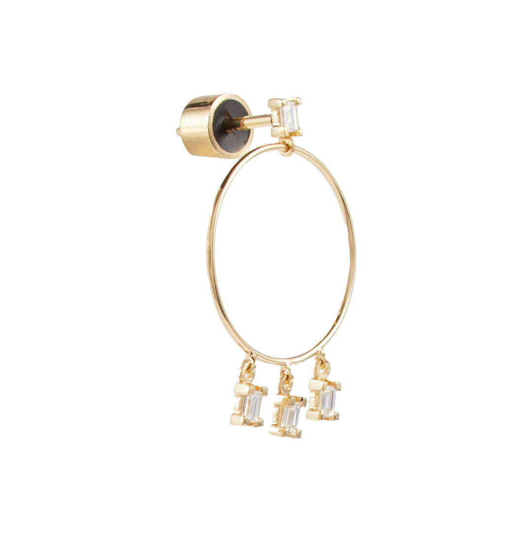 Stud Hoop Baguette D - S - Baguette - Ileana Makri