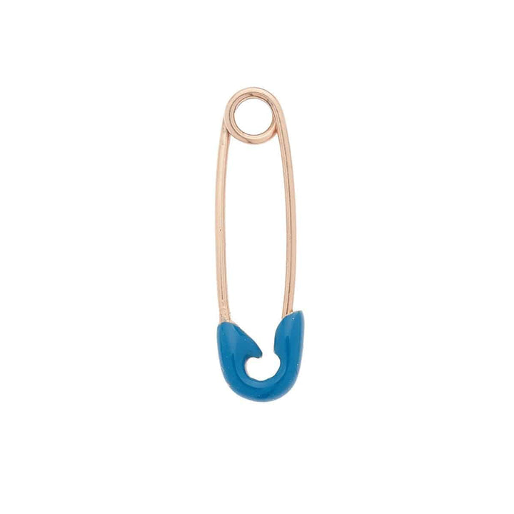 Teal Enamel Safety Pin Earring - Eye M Safety Pins - Ileana Makri