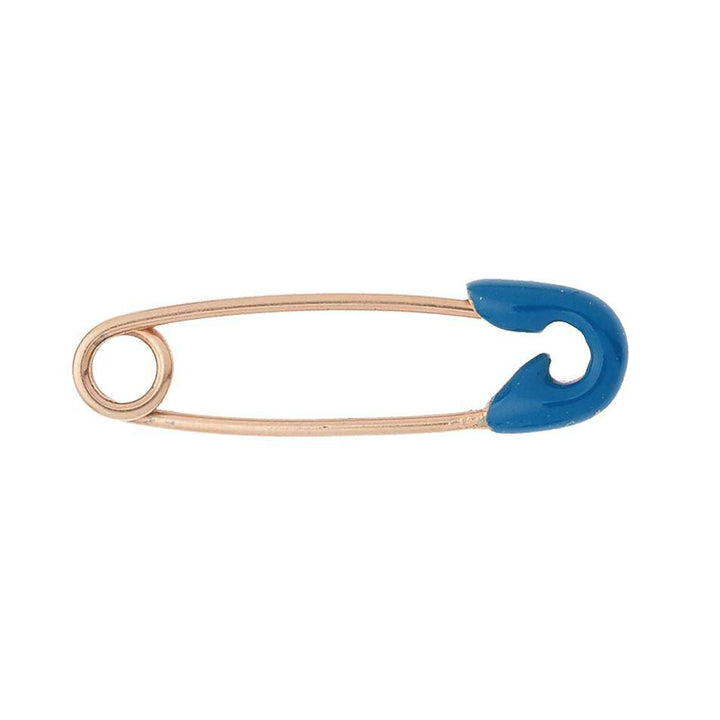 Teal Enamel Safety Pin Earring - Eye M Safety Pins - Ileana Makri