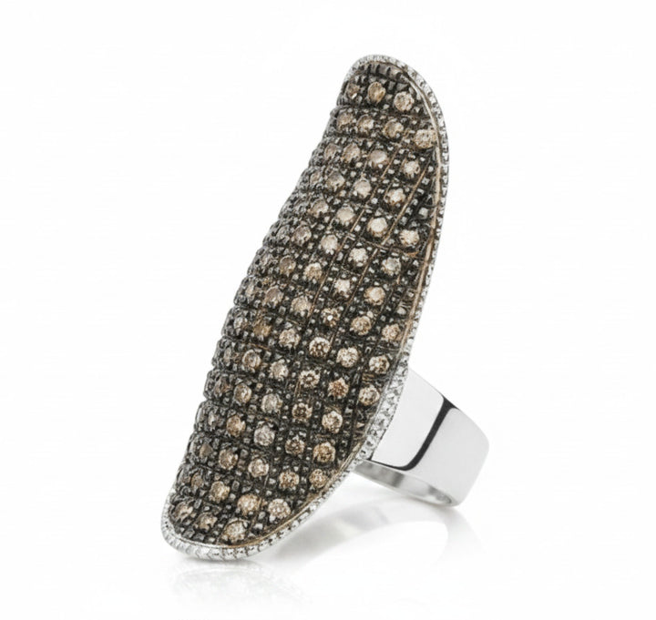 Champagne Diamond Shield Ring