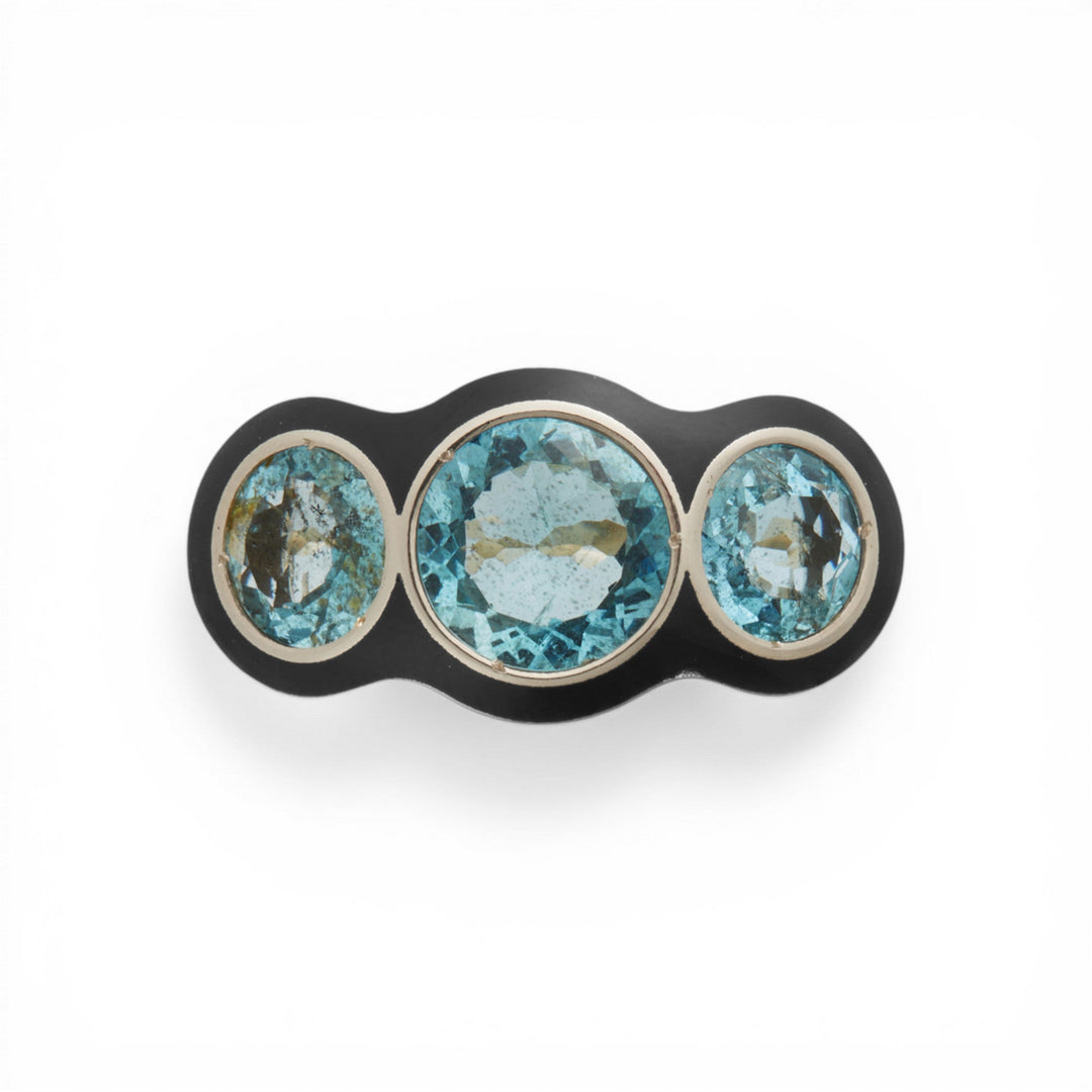 The Aquamarine Trio Ring - One of a Kind - Ileana Makri