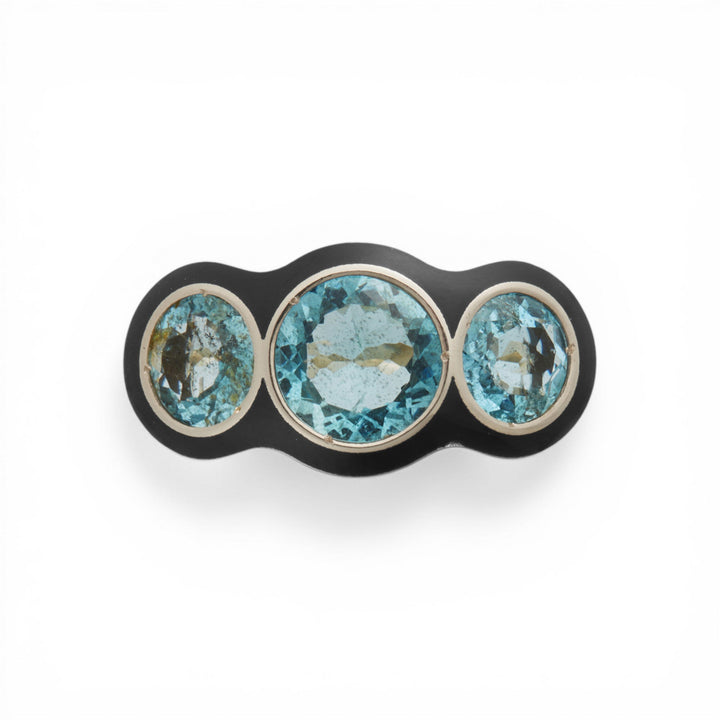 The Aquamarine Trio Ring - One of a Kind - Ileana Makri
