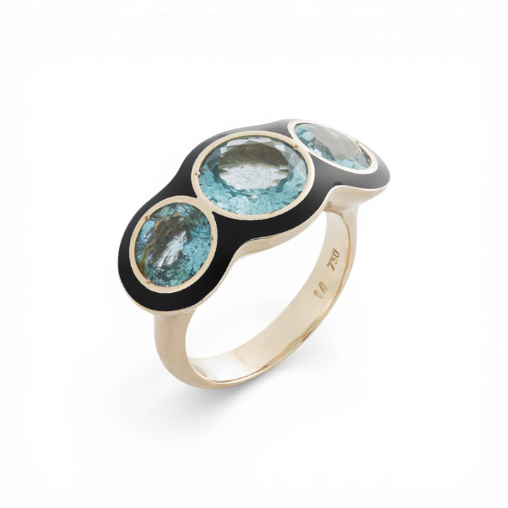 The Aquamarine Trio Ring - One of a Kind - Ileana Makri