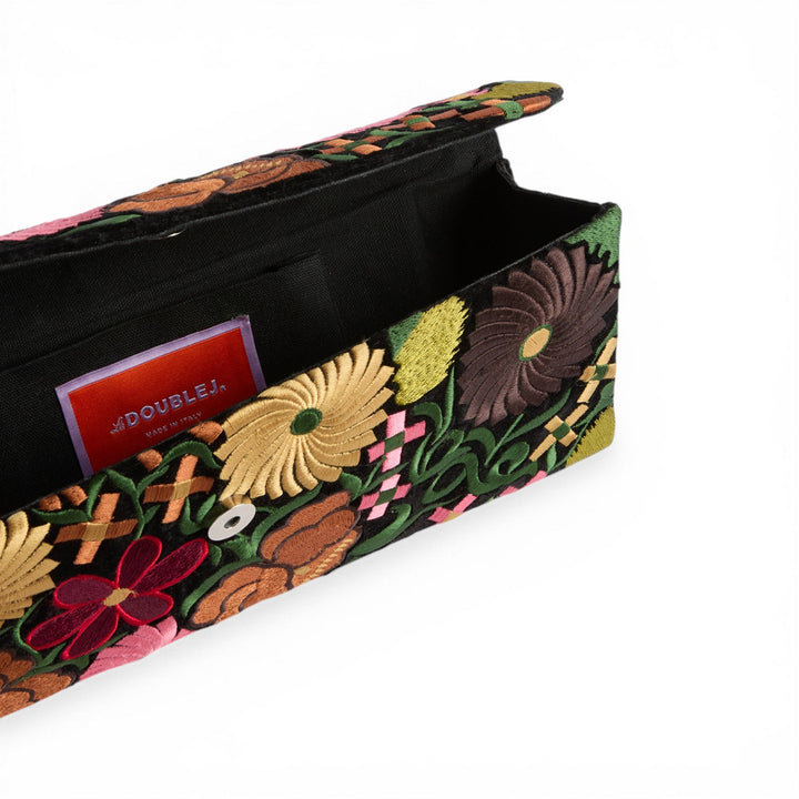 The Clutch Crossflower Black - La Double J Accessories - Ileana Makri