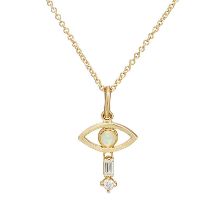 Tiny Baguette Eye Pendant Y-OP-D - THE EDIT - Ileana Makri store