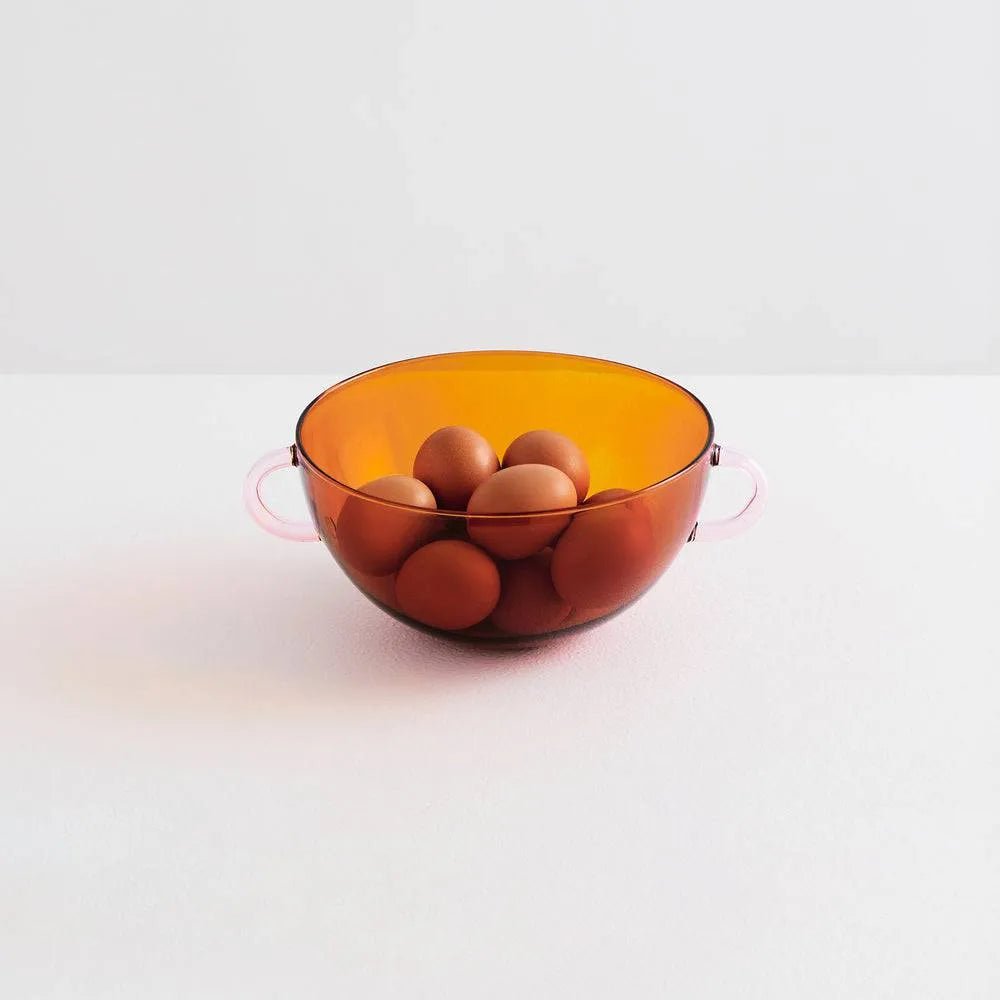 The Happy Serving Bowl Amber & Pink - Maison Balzac - Ileana Makri