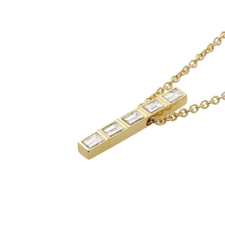 Thread Baguette 5 Diamond Pendant - Baguette - Ileana Makri