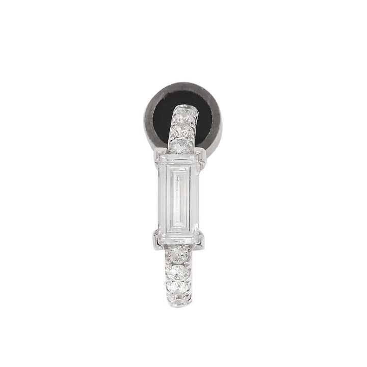 Thread Baguette Diamond Hoops W - D - Baguette - Ileana Makri