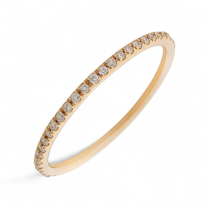 Single Thread Band 18k Rose Gold Diamond Thread Band | Ileana Makri