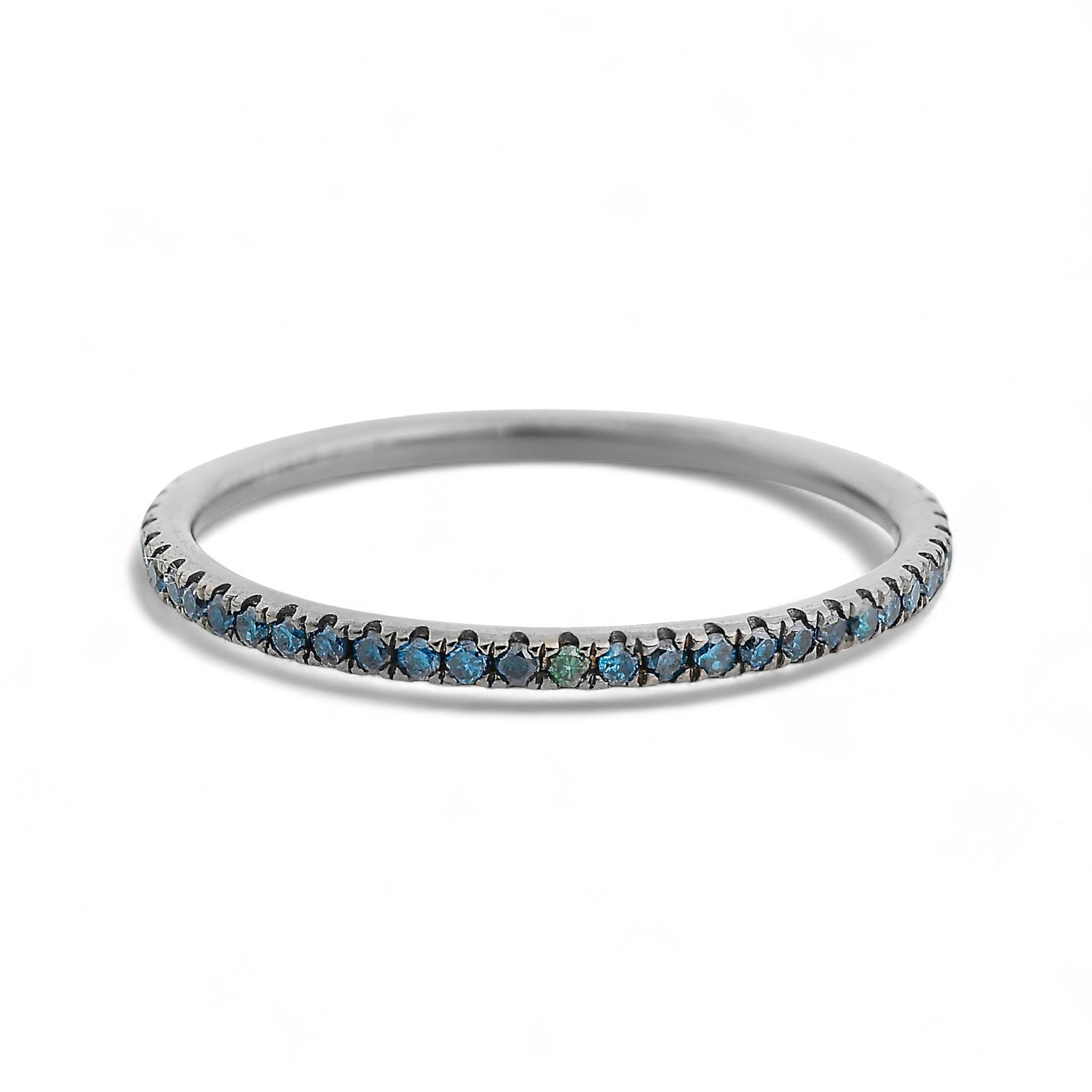 Blue Diamond Thread Band Oxidized | Ileana Makri