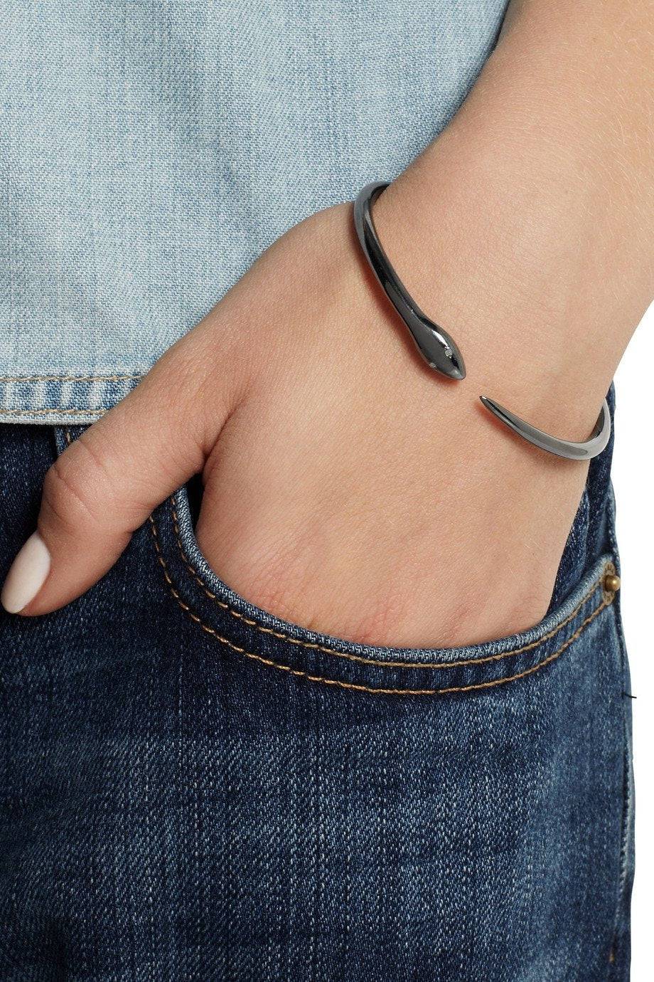Tiger Snake Bangle with Grey Diamonds - Eye M Core - Ileana Makri