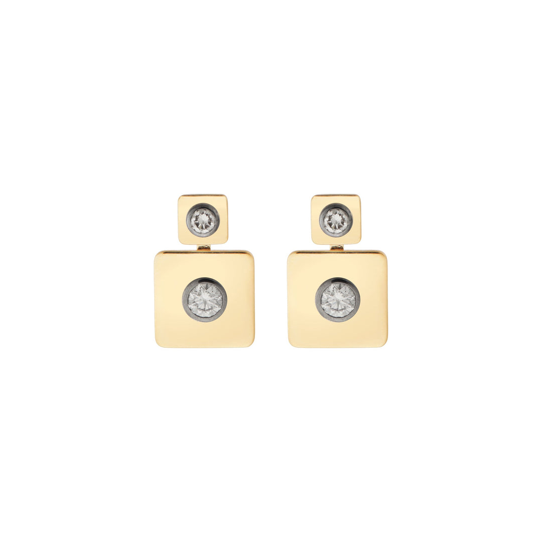 Tile Drop Diamond Earrings - Tile - Ileana Makri