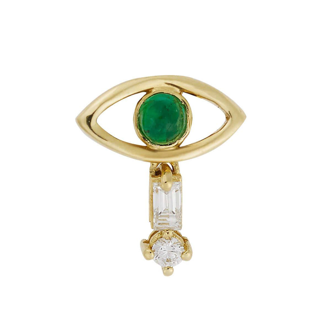 Tiny Baguette Eye Stud Y - D - Em - THE EDIT - Ileana Makri