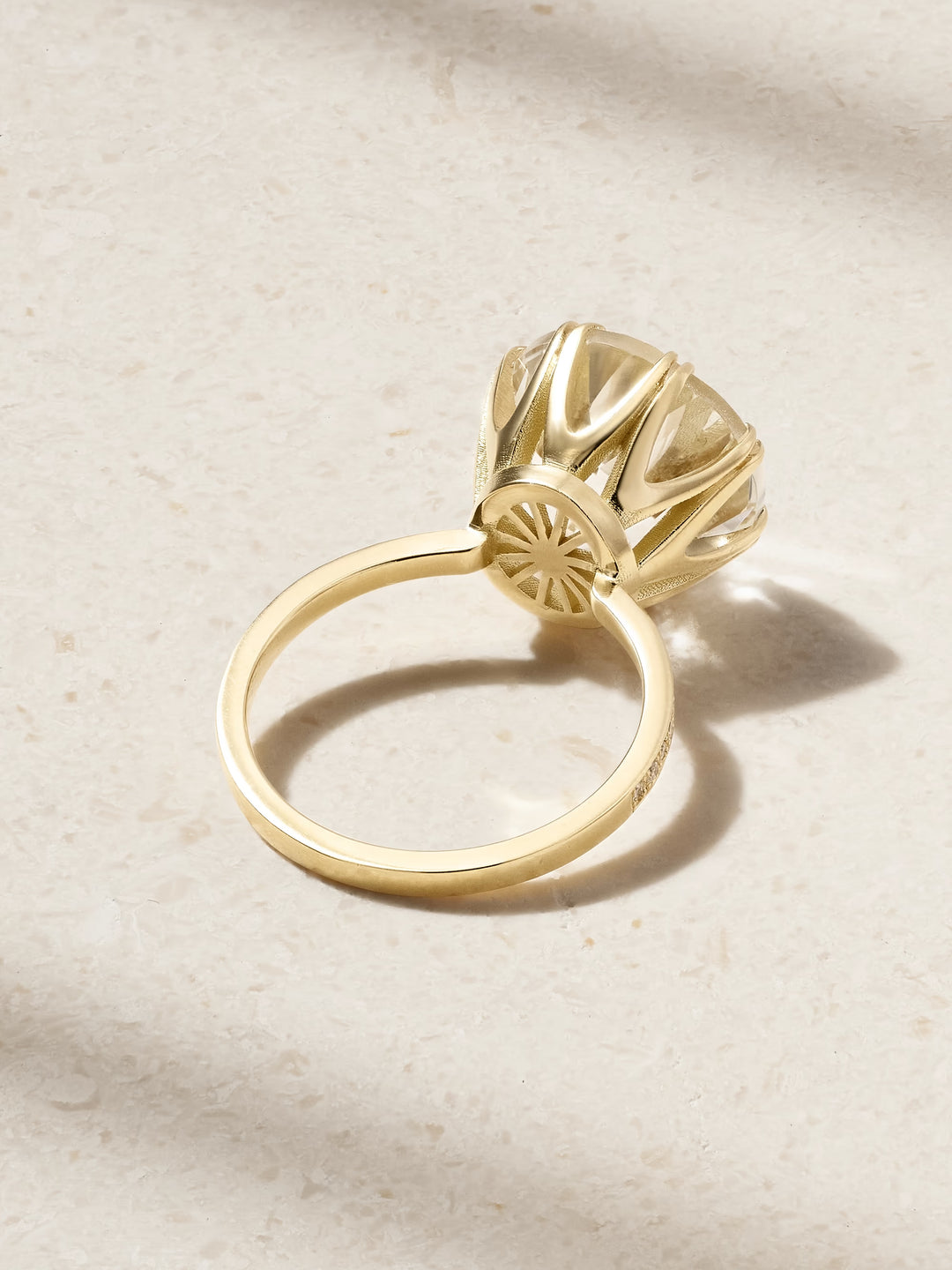 Solitaire Crown Ring White Topaz