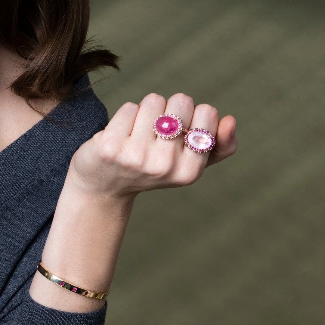 Tourmaline Rose Ring - One of a Kind - Ileana Makri