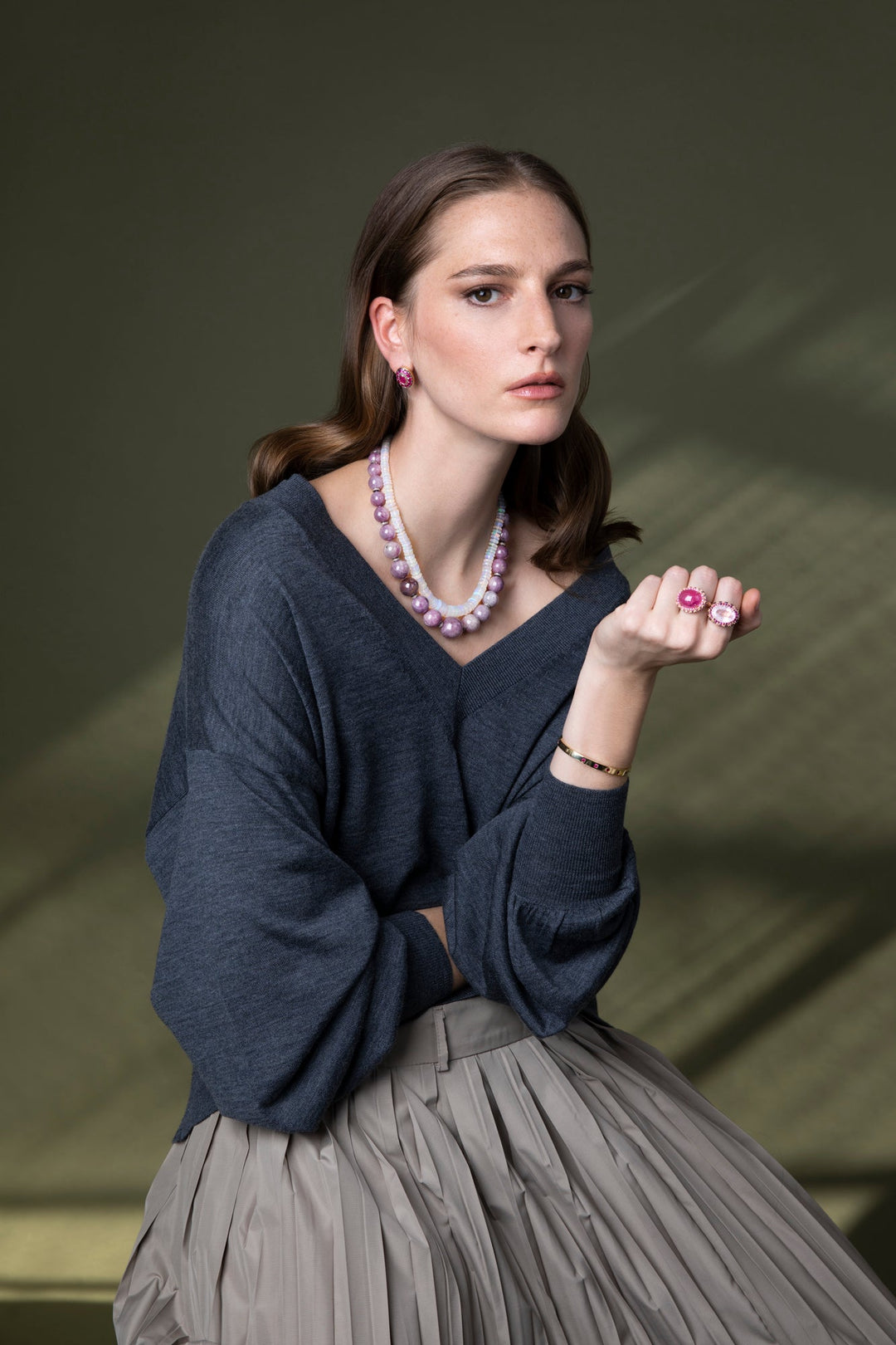 Tourmaline Rose Ring - One of a Kind - Ileana Makri