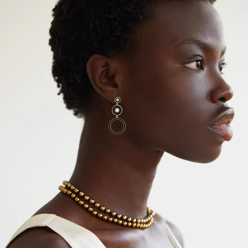 Triple Solitaire Black Enamel - Eye M Core - Ileana Makri