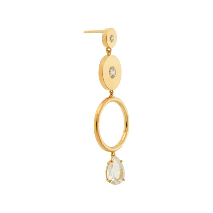 Triple Solitaire White Topaz Drops - Eye M Core - Ileana Makri store