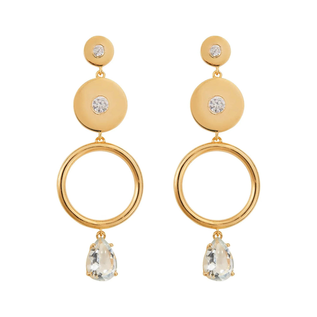 Triple Solitaire White Topaz Drops - Eye M Core - Ileana Makri