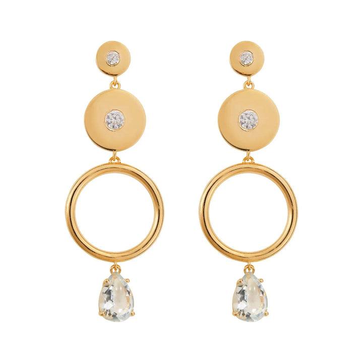 Triple Solitaire White Topaz Drops - Eye M Core - Ileana Makri