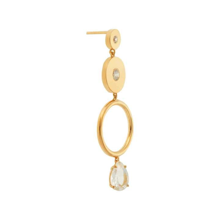 Triple Solitaire White Topaz Drops - Eye M Core - Ileana Makri