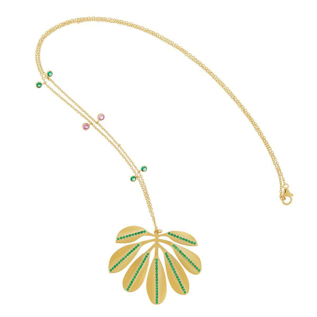 Tropical Jungle Leaf Necklace - Eye M Fly - Ileana Makri