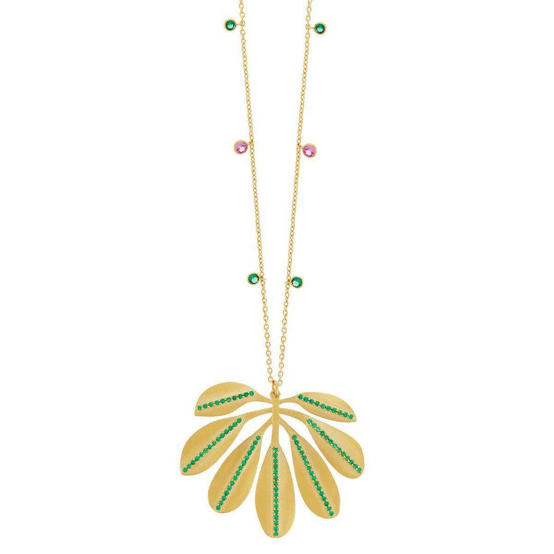 Tropical Jungle Leaf Necklace - Eye M Fly - Ileana Makri