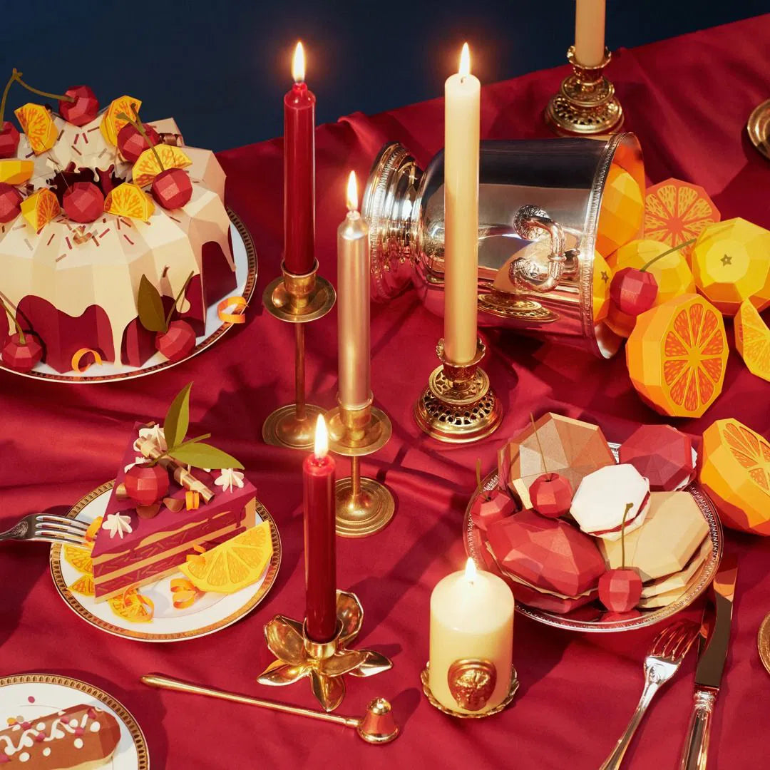 Red Madeleine Tapered Candles (Box of 6)